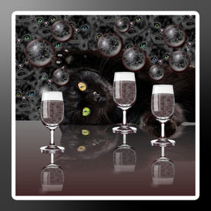 BLACK KITTY COCKTAILS cats Bubble-free stickers