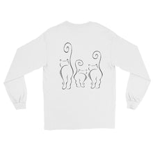 CATS SILHOUETTES Long Sleeve T-Shirt (2 sided front & back) - COOOL CATS