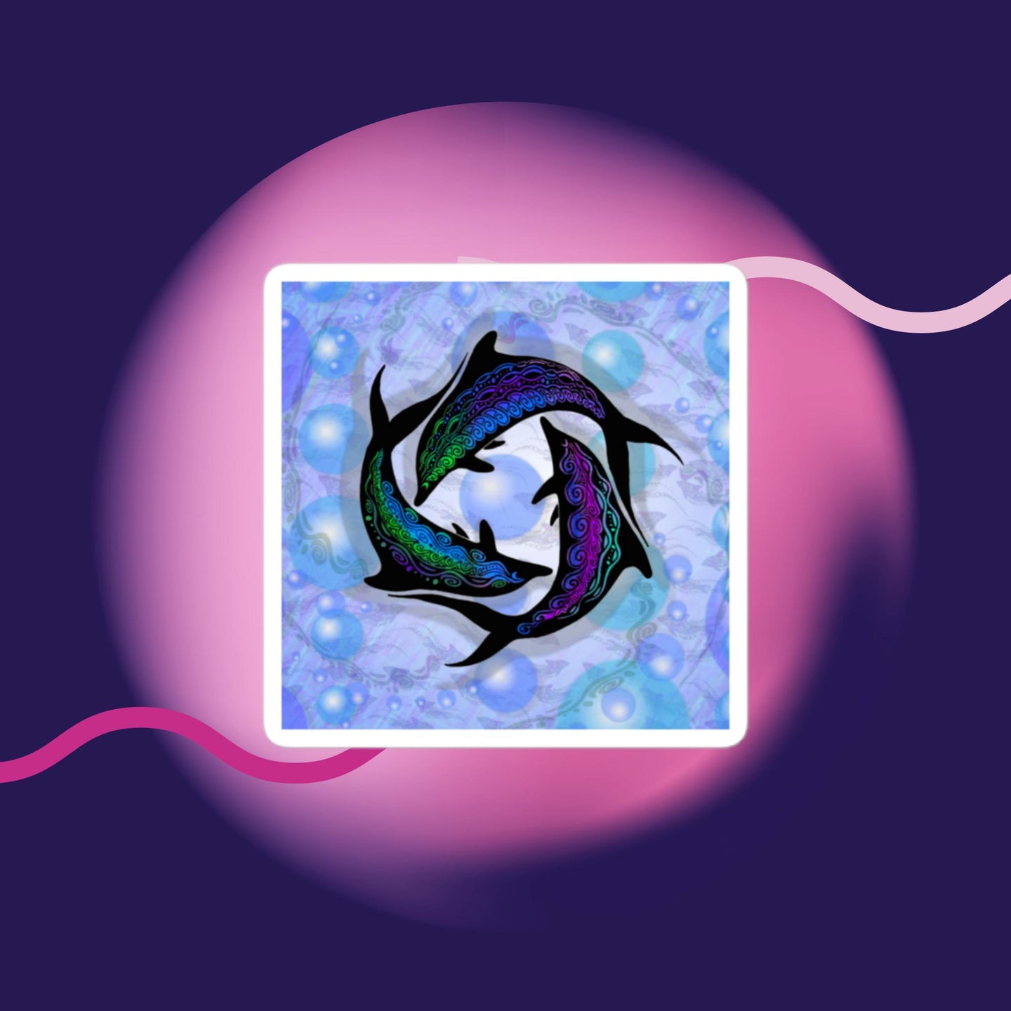 DOLPHINS CIRCLE Bubble-free stickers