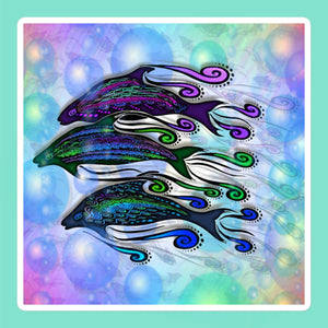 SWIMMING DOLPHINS Bubble-free stickers