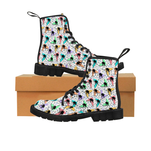 Retro Kitties Women's Canvas Boots