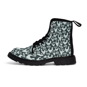Steel Green Snooty Cats Women's Canvas Boots