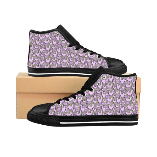 Lilac Snooty Cats Women's High-top Sneakers