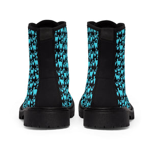 Blue Snobby Cats Women's Canvas Boots