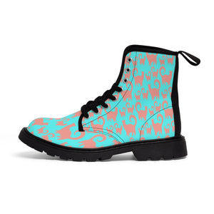 Pink & Blue Snobby Cats Women's Canvas Boots