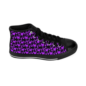 Purple Snobby Scatter Cats Women's High-top Sneakers