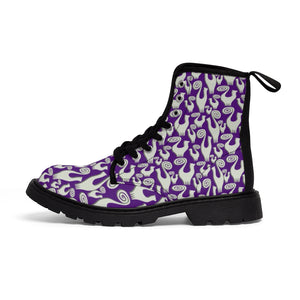 Violet Snooty Cats Women's Canvas Boots