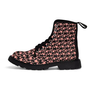 Pink Snobby Cats Women's Canvas Boots