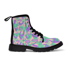 Purple/Green Snooty Layers Women's Canvas Boots