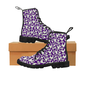 Violet Snooty Cats Women's Canvas Boots