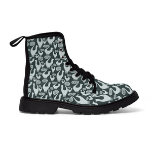 Steel Green Snooty Cats Women's Canvas Boots