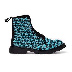 Blue Snobby Cats Women's Canvas Boots