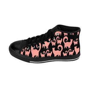 Pink Snobby Cats Pattern Women's High-top Sneakers