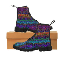 Rainbow Waves Women's Canvas Boots
