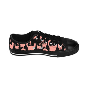 Pink Snobby Cats Pattern Women's Sneakers
