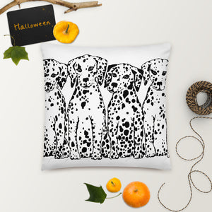 Dalmatians Sitting (front & back) Basic Pillow