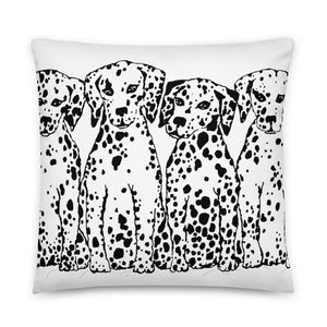 Dalmatians Sitting (front & back) Basic Pillow