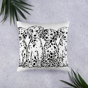 Dalmatians Sitting (front & back) Basic Pillow