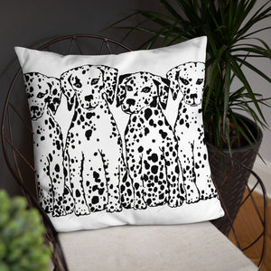Dalmatians Sitting (front & back) Basic Pillow