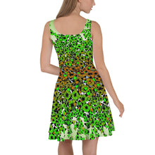 GREEN FLOWERS Skater Dress