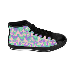 Purple/Green Snooty Layers Designer Women's High-top Sneakers