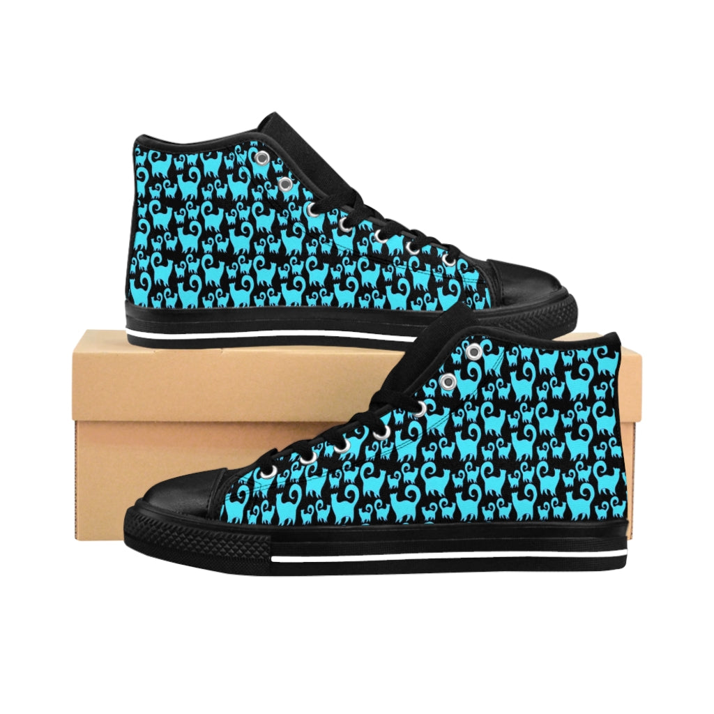 Blue Snobby Cats Women's High-top Sneakers