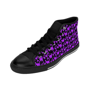 Purple Snobby Scatter Cats Women's High-top Sneakers
