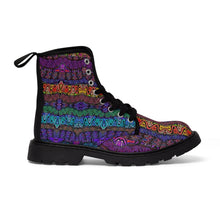 Rainbow Waves Women's Canvas Boots