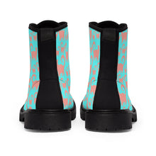 Pink & Blue Snobby Cats Women's Canvas Boots