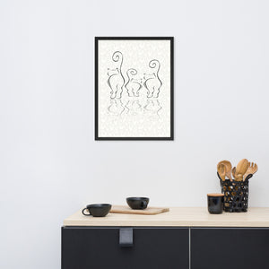 Cats Silhouettes Going Framed poster