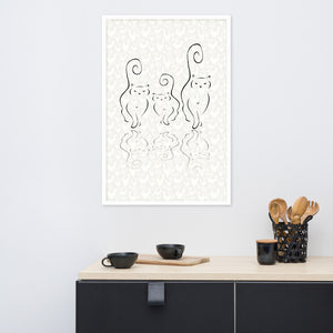 Cats Silhouettes Coming Framed poster