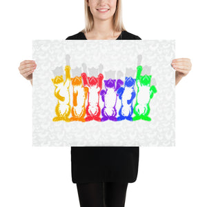 Rainbow Aerobics Cats Front Poster