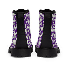 Violet Snooty Cats Women's Canvas Boots