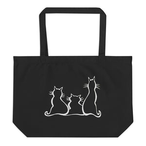 ARISTOCATS (front & back) Large Black organic Eco Tote