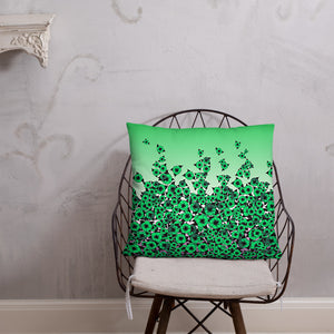 Green Bed of Roses designer Basic Pillow by John A. Conroy
