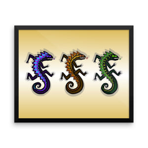 RUNNING LIZARDS Framed poster - COOOL CATS