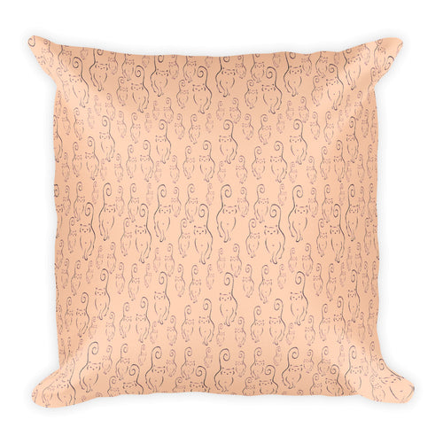 SCATTERED SILHOUETTES Square Pillow - COOOL CATS