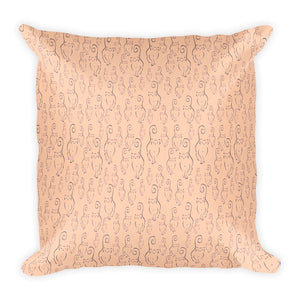SCATTERED SILHOUETTES Square Pillow - COOOL CATS