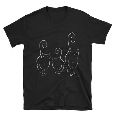 CATS SILHOUETTES Black Short-Sleeve Unisex T-Shirt - COOOL CATS