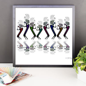 JAZZY KOKOPELLI LINE DANCE Framed poster