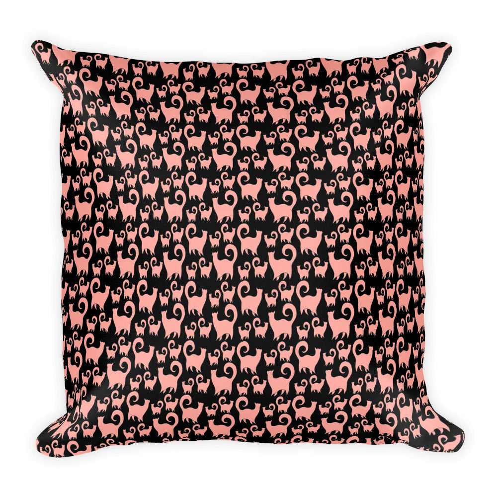 PINK SNOBBY PATTERN Square Pillow - COOOL CATS