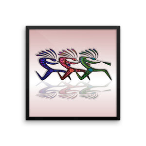 RUNNING  KOKOPELLI Framed poster - COOOL CATS