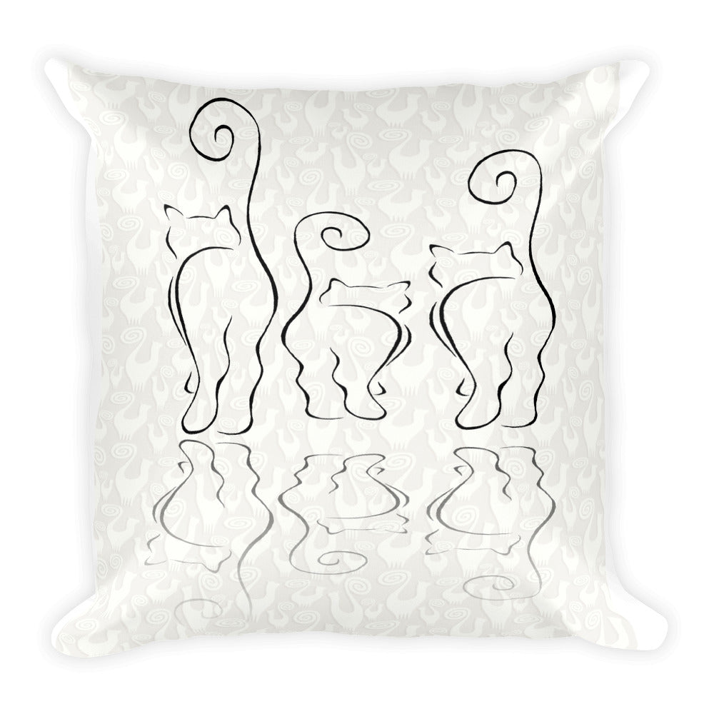 CATS SILHOUETTES Square Pillow (2 sided front & back) - COOOL CATS