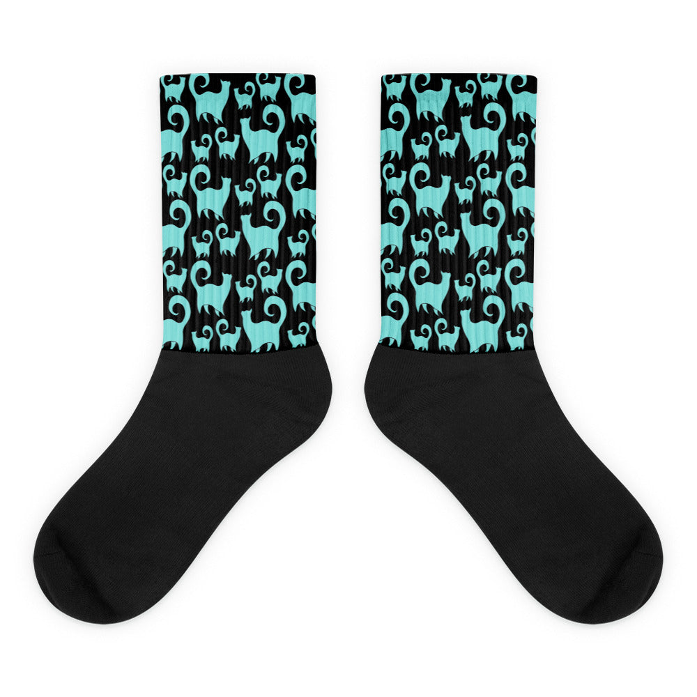 BLUE SNOBBY Socks - COOOL CATS