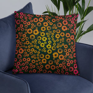 Red and Yellow Bed of Roses designer Basic Pillow by John A. Conroy