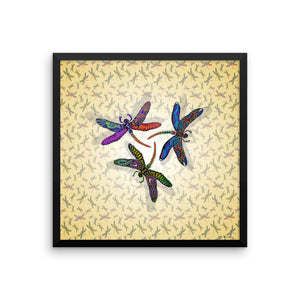 DRAGONFLY CIRCLE Framed poster - COOOL CATS