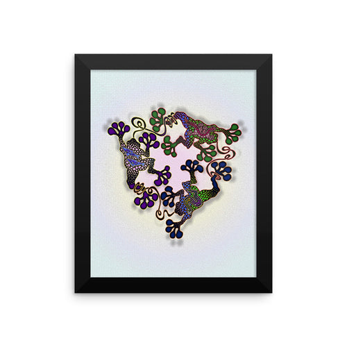 FROGS CIRCLE Framed poster - COOOL CATS