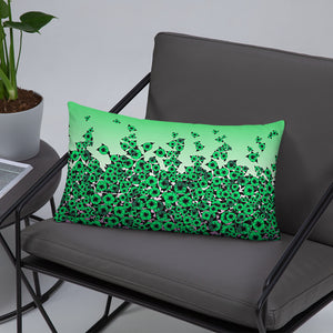 Green Bed of Roses designer Basic Pillow by John A. Conroy