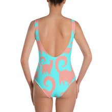 Pink and Blue Kittys One-Piece Swimsuit