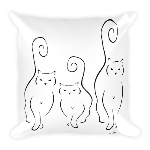 CATS SILHOUETTES 2 Square Pillow (2 sided front & back) - COOOL CATS